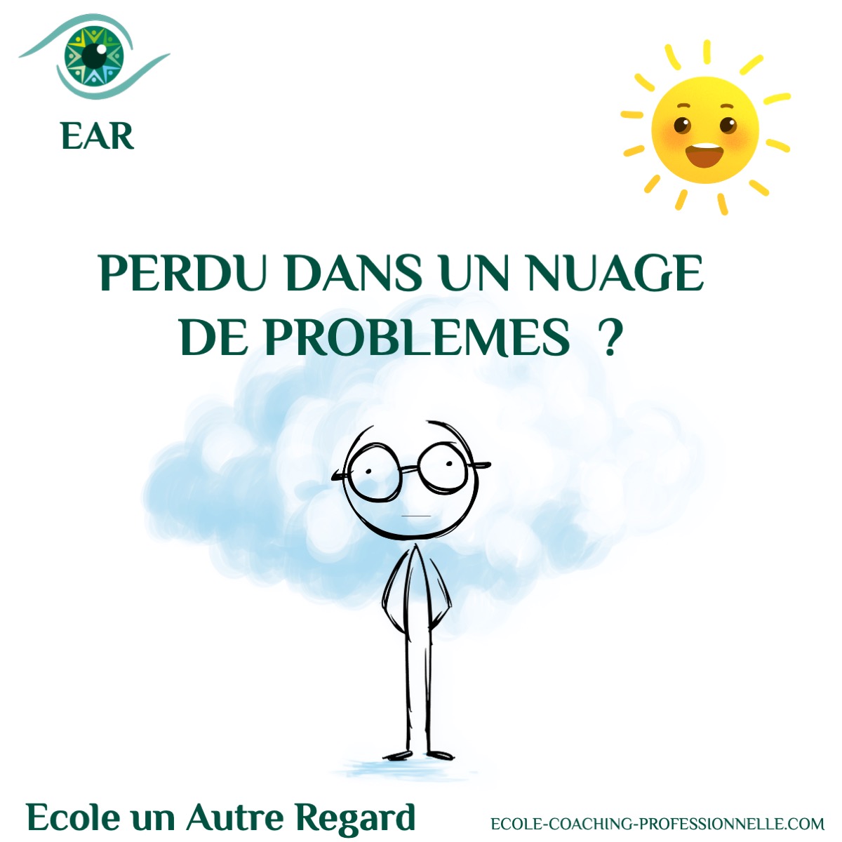 Perdu dans un nuage de problèmes ? Le coaching une recherche de ressources, de soleil, d’énergie retrouvée